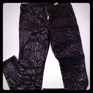 Denim black printed jeans